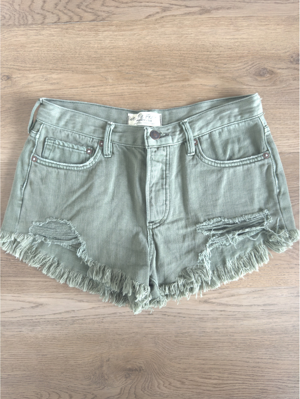 Free People We The Free Green Denim Shorts